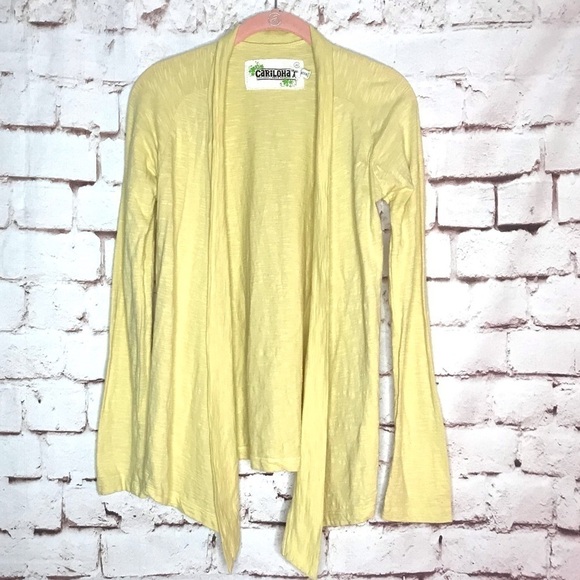 CARILOHA Bamboo Yellow Organic bamboo cotton open hi lo top Size XS - Picture 5 of 15